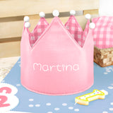 Corona cumpleaños Vichy personalizada. Color a elegir