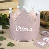 Corona cumpleaños Estrellas rosas personalizada