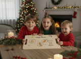 Bandeja Navidad Reyes Magos Personalizada | Tabla de Madera Decorativa para Galletas Leche y Zanahorias | 38x23 cm | Impresión UV | Tradición Navideña para Niños y Familias