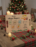 Bandeja Navidad Reyes Magos Personalizada | Tabla de Madera Decorativa para Galletas Leche y Zanahorias | 38x23 cm | Impresión UV | Tradición Navideña para Niños y Familias