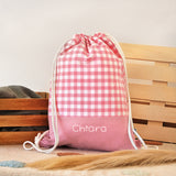 Mochila Vichy Rosa personalizada