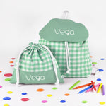 Bolsita almuerzo Vichy Menta personalizada