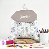 Pack Mochila solapa y Bolsita Koalas personalizado