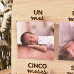 Panel madera fotos Mi primer año grabado