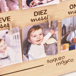 Panel madera fotos Mi primer año grabado