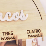 Panel madera fotos Mi primer año grabado