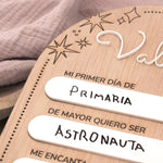 Panel de madera Mi primer día Stars