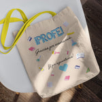 Tote bag Profesores Gracias por enseñarnos y aguantarnos (Opción personalización)