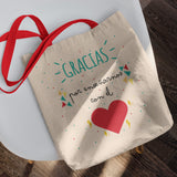 Tote bag Profesores Gracias por enseñarnos con el corazón (Opción personalización)