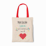 Tote bag Profesores Gracias por enseñarnos con el corazón (Opción personalización)