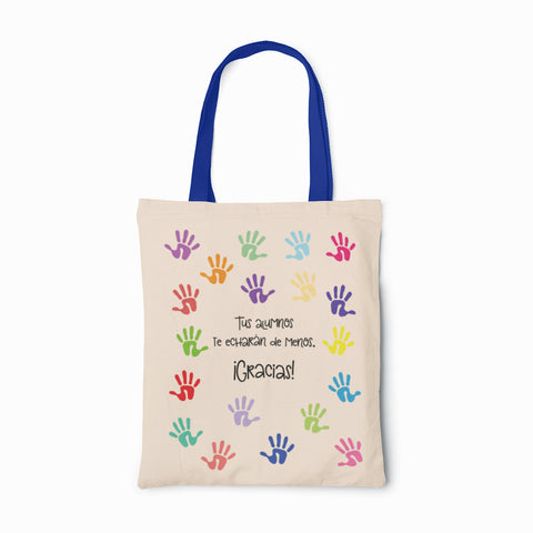 Tote bag Profesores Alumnos manos (Opción personalización)