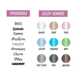 Pack Mochila solapa y Bolsita Estrellas rosas personalizado