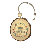 Bola tronco madera Navidad personalizada. Modelo Mi primera Navidad