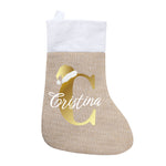 Calcetín Navidad Inicial dorada personalizado