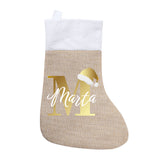 Calcetín Navidad Inicial dorada personalizado