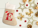 Calcetín Navidad Inicial roja personalizado