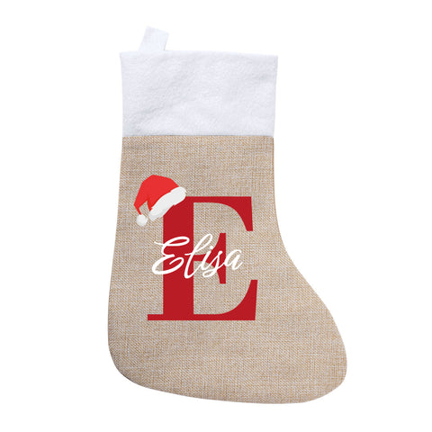 Calcetín Navidad Inicial roja personalizado