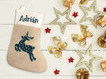 Calcetín Navidad Reno personalizado. Color a elegir