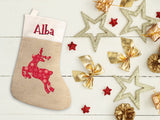 Calcetín Navidad Reno personalizado. Color a elegir
