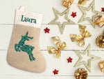 Calcetín Navidad Reno personalizado. Color a elegir