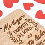 Marco fotos madera personalizado grabado San Valentín - A tu lado