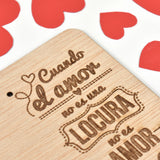 Marco fotos madera personalizado grabado San Valentín - Amor locura