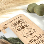 Marco fotos madera personalizado grabado Papá Mundo mundial