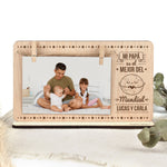 Marco fotos madera personalizado grabado Papá Mundo mundial