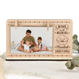Marco fotos madera personalizado grabado Papá Mundo mundial