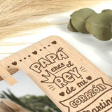 Marco fotos madera personalizado grabado Papá Rey corazón