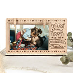 Marco fotos madera personalizado grabado Papá Rey corazón