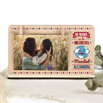 Marco fotos madera personalizado color Mamá Mundo mundial