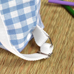 Pack Mochila y Bolsita Vichy Celeste personalizado
