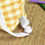 Pack Mochila y Bolsita Vichy Mostaza personalizado
