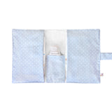 Portapañales bebé Topitos Blanco-Azul personalizado