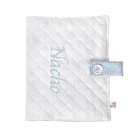 Portapañales bebé Topitos Blanco-Azul personalizado