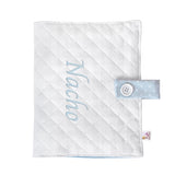 Portapañales bebé Topitos Blanco-Azul personalizado