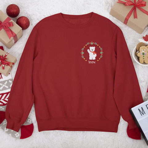 Sudadera Navidad infantil personalizada Oso polar