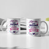 Taza divertida Aquí vive una reina y se llama Mamá