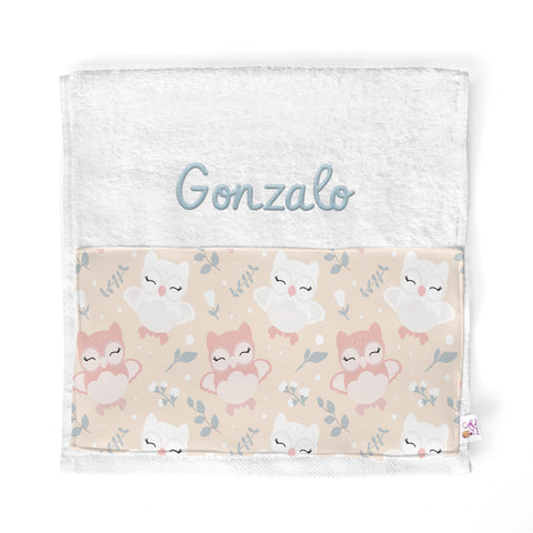 Toalla guardería personalizada Búhos